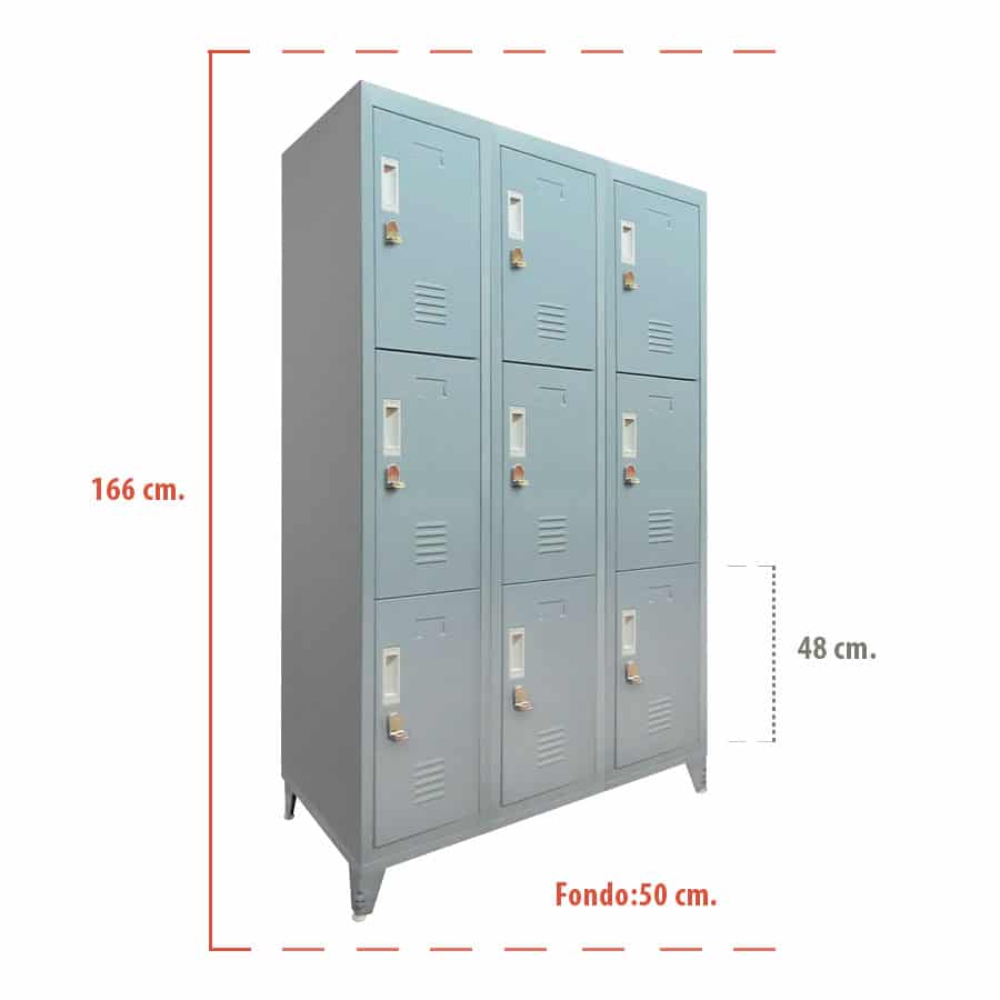 LOCKER METÁLICO - 9 CASILLEROS